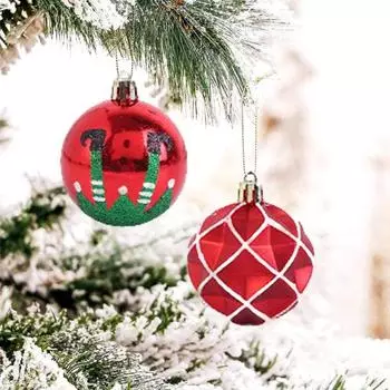 Yousheng 16 шт. Рождественские шары, украшения, пластиковые блестящие подвесные колокольчики, снежинки, завитки, шары, украшения, елочные подвески для праздничного домашнего декора A