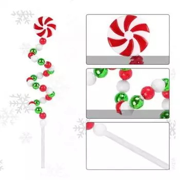 Yousheng 16 шт. рождественских фигурных палочек в форме конфет, пластиковых украшений для рождественской елки, украшений, сделай сам, верхушка для елки, праздничные принадлежности для домашнего декора, вазы