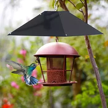 Yousheng 17-дюймовый защитный экран от белок, металлический защитный экран от белок для кормушки для птиц, подвесной барьер от белок, защита от семян для кормушки для птиц чёрный