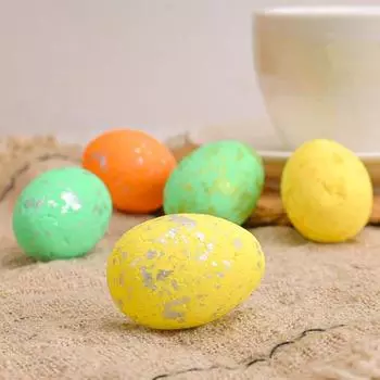 Yousheng 18 шт. пенопластовых пасхальных яиц, самодельные поддельные цветные яйца, наполнители для пасхальных корзин, пятнистые искусственные яйца для пасхальных венков для охоты на яйца, декор B