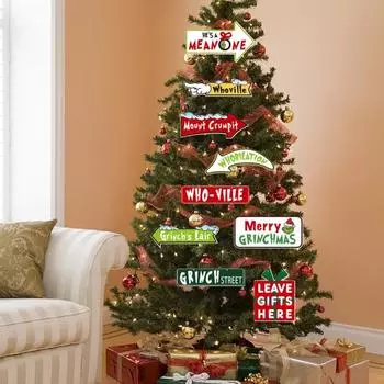 Yousheng 18 шт. рождественские украшения зеленый эльф бумажный уличный знак рождественская елка подвесные украшения для дерева декор окна стены Sets