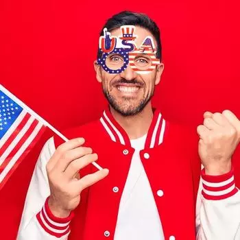 Yousheng 1/12 шт. Очки с американским флагом, патриотическая вечеринка в честь Дня памяти, звездно-полосатые очки для празднования Дня ветеранов США 4 июля F