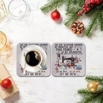 Yousheng 1/2/3 шт. Давайте пошьем подстаканник с принтом, швейная машина, набор подстаканников с принтом, дизайн, ткань, декор стола, подарки для домашнего шитья A