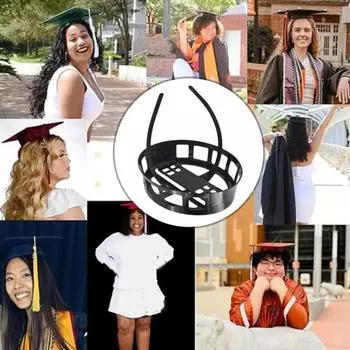 Yousheng 1/2/3 шт., повязка на голову для выпускного, пластиковая многоразовая шапочка, микс, простая сборка, регулируемые точки фиксации, аксессуар для выпускного бала 1pc