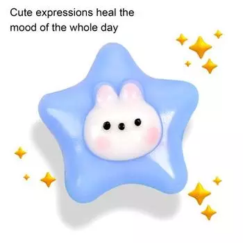 Yousheng 1/2/3 шт., сжимаемая игрушка в форме звезды-кролика, ультрамягкая TPR, снятие стресса и беспокойства, не деформируется, упругая мультяшная игрушка, игрушка-компаньон для путешествий 1pc