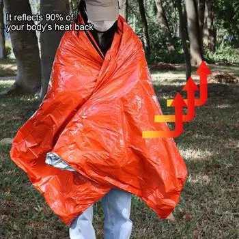 Yousheng 1/2/4 шт. аварийный спальный мешок водонепроницаемый ПЭ портативное термоодеяло легкий открытый кемпинговый походный походный мешок для взрослых 1pc армия зеленый