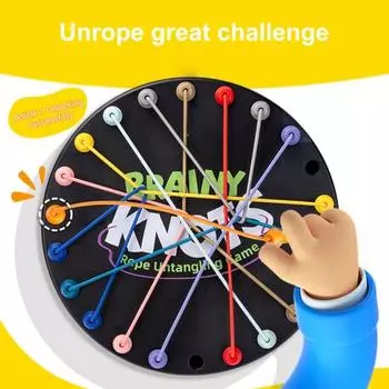 Yousheng 1/2 комплекта детская игра по распутыванию веревок настольная игра узел веревки логическое мышление интерактивная обучающая красочная эластичная веревка распутывание игрушка 1pc