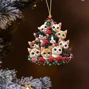 Yousheng 1/2 шт. Автомобильный кулон 2D-печать для собак и кошек, автомобильные аксессуары, простая установка, лобовое стекло, зеркало заднего вида, подвеска, сумка, украшение, подвеска One Size A