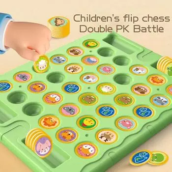 Yousheng 1/2 шт., детские шахматы с животными, игра в шахматы для 2 игроков, настольная игра на память, тренировка внимания, развивающая память для малышей, развивающая игрушка A