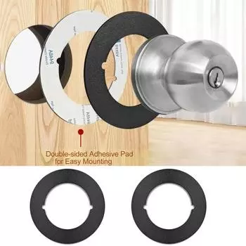 Yousheng 1/2 шт. круглые пластины для дверных ручек самоклеящиеся устойчивые к царапинам простые в установке накладки для дверных ручек крепежные ремонтные пластины 1pc чёрный