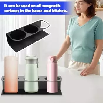 Yousheng 1/2 шт. Магнитный органайзер для бутылок с водой, держатель для стакана, прочная конструкция, устойчивая к ржавчине, 3 слота, органайзер для стаканов на холодильник, держатель для бутылок с водой 1pc