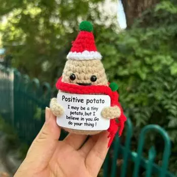 Yousheng 1/2 шт. вязаная крючком кукла-картошка позитивная жизнь вязаная держащаяся карточка-картошка фигурка мини рождественская настольная центральная часть для декора вечеринки C