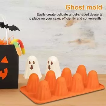 Yousheng 1/2Pcs 3D Ghost Silicone Mold для шоколадных десертов, конфет, желе, пищевая форма для выпечки в форме призрака, легко снимаемая, принадлежности для выпечки на Хэллоуин 1pc