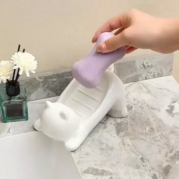 Yousheng 1/2Pcs держатель для мыла в ванной комнате нескользящий дизайн быстрый слив очаровательная мыльница для кошек легко чистится экономит мыло 1pc