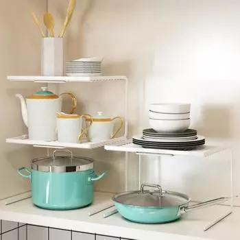 Yousheng 1/2Pcs Настольный органайзер для хранения вещей, прочный, несущий многоцелевой двухслойный держатель для хранения косметических канцелярских принадлежностей S Dual Layer белый