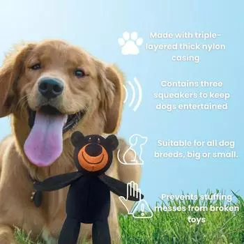 Yousheng 1/2Pcs Неразрушимая игрушка для собак-медведей Интерактивная пищащая мягкая игрушка-медведь для щенков Небьющаяся жевательная игрушка для агрессивных жевателей 1pc