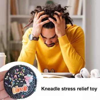 Yousheng 1/2Pcs сэндвич-печенье-сдавливающая игрушка для снятия стресса, сенсорная игрушка для детей, подростков и взрослых, мягкая игрушка-симулятор TPR для еды 1pc чёрный