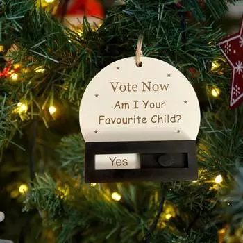 Yousheng 1/2Pcs Sliding Scale Joke Christmas Ornament Funny Wooden Sliding Christmas Bauble Xmas Tree Hanging Decoration 1pc