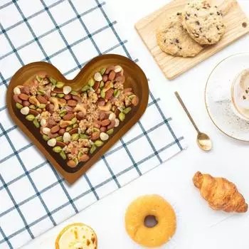 Yousheng 1/4 шт. Деревянный поднос для фруктов в форме сердца, поднос для грецких орехов, закусок, десертов, штабелируемый многоцелевой поднос для обеденного стола 1pc