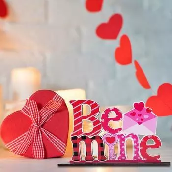 Yousheng 1/4 шт. Настольная табличка ко Дню святого Валентина с основанием из дерева, фермерский дом, любовное сердце, буква, настольный многослойный поднос, украшение, романтический подарок