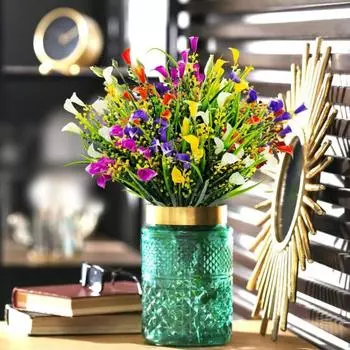 Yousheng 1/5 шт. искусственные каллилии обыкновенные 5 вилок реалистичные пластиковые цветы свадебная вечеринка домашний офис стол центральный элемент искусственные цветочные ветки украшения A