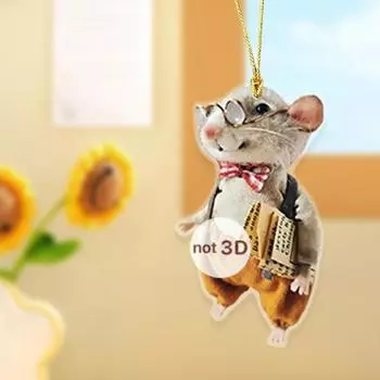 Yousheng 1/5Pcs Mouse Family подвесное украшение для дома, комнатная рождественская елка, зеркало заднего вида автомобиля, 2D, плоский акриловый мультфильм, крыса, животное, подвесное украшение A