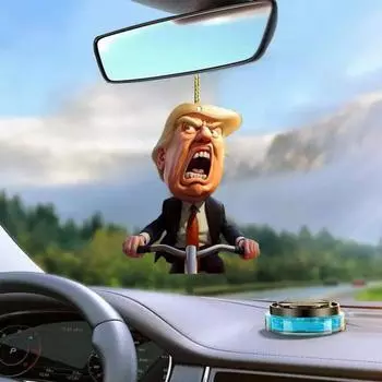 Yousheng 1/9 шт. Рождественский Трамп, украшение, акриловая рождественская елка, подвесное украшение, забавные аксессуары для автомобиля Трампа для сторонников Трампа, офисный домашний декор 8