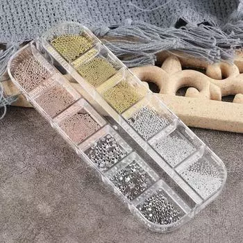 Yousheng 1 коробка 12 сеток для дизайна ногтей искусственные жемчужины набор бусин DIY Ins Style украшения ногтей набор для потрясающих дизайнов