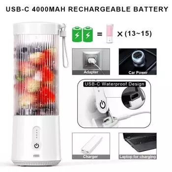 Yousheng 1 комплект 500 мл электрическая соковыжималка пищевая 6 лезвий USB зарядка беспроводная соковыжималка машина товары для дома