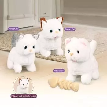 Yousheng 1 комплект, детская электронная плюшевая игрушка для собак, ходячая интерактивная игрушка для щенка, кролика, кошки, плюшевая игрушка для малышей, мальчиков и девочек, образовательная игрушка-симулятор в виде животного A