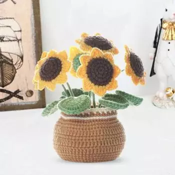 Yousheng 1 комплект, набор для вязания крючком, набор для вязания цветов в горшках, пряжа для вязания вручную, украшения для растений в горшках, для детей и взрослых, для начинающих, товары для рукоделия C