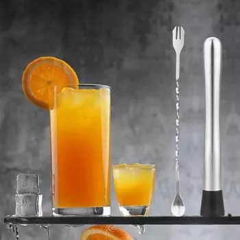 Yousheng, 1 комплект, палочка для перемешивания напитков, рифленая головка, мощная дробящая сила, длинная ручка, нержавеющая ручная мешалка для измельченных коктейлей, товары для дома 2pcs