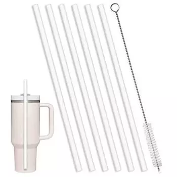 Yousheng, 1 комплект, соломинка для питья с чистящей щеткой, прямая силиконовая соломинка без заусенцев, сменная пищевая соломинка, 40 унций Sets