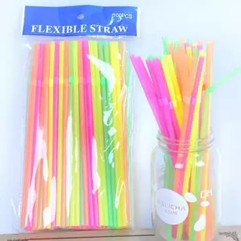 Yousheng 1 комплект соломинки для питья, гибкие одноразовые соломинки, красочные гибкие соломинки для напитков для украшения вечеринки 1 Bag