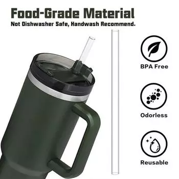 Yousheng 1 комплект трубочек для питья с чистящими щеточками пищевой класс, не содержит BPA, термостойкая многоразовая чашка для воды, набор прозрачных соломинок Sets