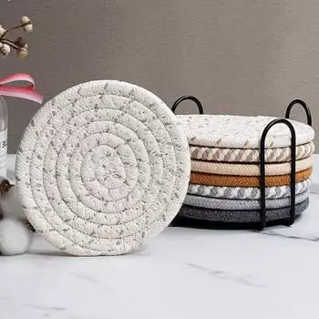 Yousheng 1 комплект, впитывающий прочный устойчивый к царапинам коврик для столовых приборов с держателем для украшения домашнего обеденного стола 8pcs