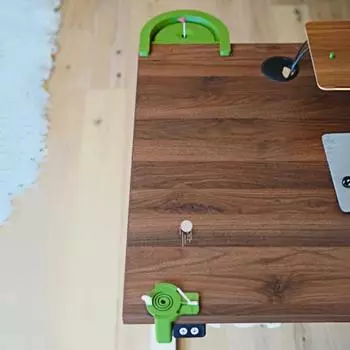 Yousheng 1 набор 3D-печатных настольных игрушек для гольфа с мячами, трубка возврата мяча под столом, крепление на столе, пружинный паттер, настольная игра для гольфа, подарок отцу зелёный