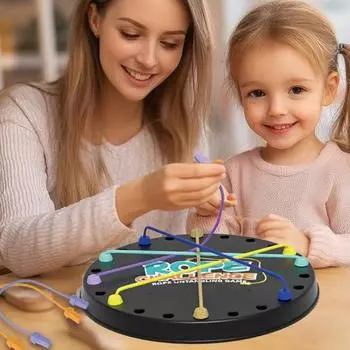 Yousheng 1 набор для детей, игра-головоломка по распутыванию веревок, скрученные узлы веревки, настольная игра, логическое мышление, интерактивная эластичная веревка, распутывание, игрушка чёрный