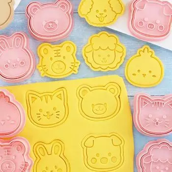 Yousheng 1 набор формочек для печенья с рисунком животных из пищевого полипропилена многоразовые безопасные формы для печенья кухонные принадлежности розовый