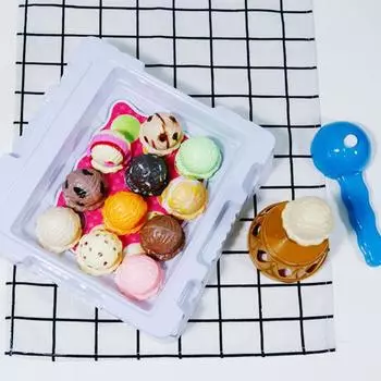 Yousheng 1 набор игрушек для мороженого, башня с 12 ложками, обучающая игра на балансировку, детская игра с шариками мороженого