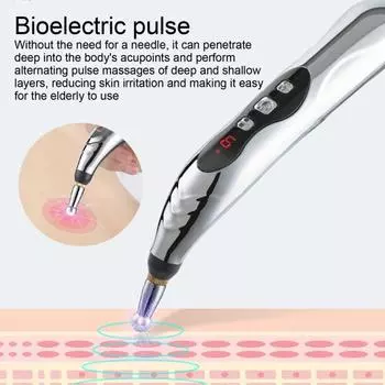 Yousheng 1 набор массажных ручек с 9-позиционной регулировкой кнопок управления, импульсный микроток, электронная акупунктурная ручка, забота о здоровье серебряный