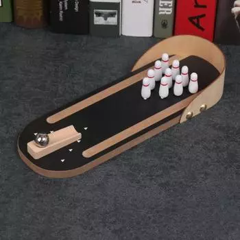 Yousheng 1 набор настольных мини-игр для боулинга, снятия стресса, тревожности, портативный дорожный деревянный маленький шар для боулинга, игрушка для домашнего офиса, стола, детей, подростков, взрослых, подарок 1 Set