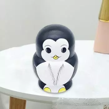 Yousheng 1 набор пингвинов, русская матрешка, 10 слоев, деревянная матрешка ручной работы, пингвин, складная игрушка, настольная фигурка, украшение, орнамент Penguin