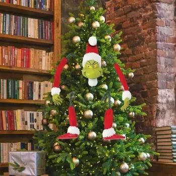 Yousheng 1 набор праздничных елочных украшений, фигурки для создания атмосферы, пушистый держатель для украшения на руку для рождественской елки зелёный