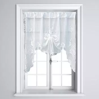 Yousheng 1 панель прозрачная занавеска регулируемая цветочная вышивка полиэстер цветочный дизайн гостиная кружевная завязка занавеска для повседневной жизни 150CM