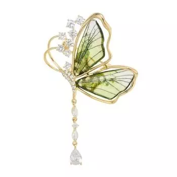 Yousheng, 1 пара, элегантная брошь в форме бабочки, блестящие стразы, булавка с кисточкой, кулон в форме капли воды, значок, одежда, шапки, сумки, аксессуары фиолетовый