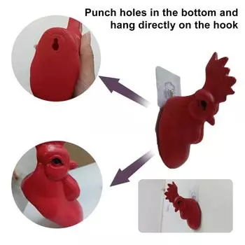 Yousheng 1 пара держателей для инструментов для герметизации в виде головы петуха, устойчивая к погодным условиям смола, 3D-печатный петух, настенное крепление, стойка для хранения инструментов для герметизации, органайзер, вешалка 2pcs