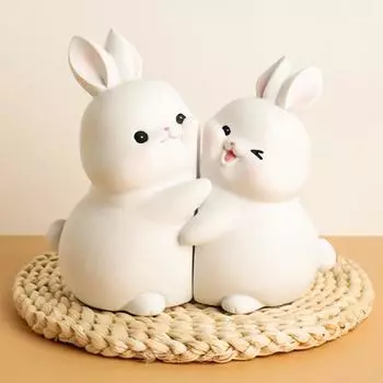 Yousheng 1 пара держателей для книг из смолы в виде кролика, декоративный держатель для книг, фиксатор для домашнего офиса, книжная полка, украшение в виде кролика, пасхальный декор Rabbit
