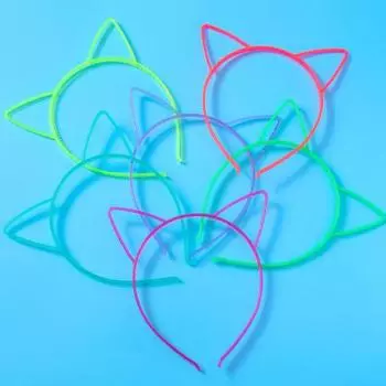 Yousheng 1 пара детских пластиковых смоляных повязок на голову, светящиеся в темноте, кошачьи ушки, аксессуары для волос для вечеринок, дней рождения, косплея
