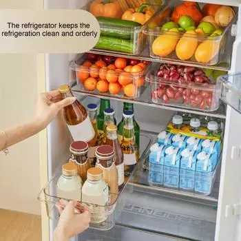 Yousheng 1 пара контейнеров для холодильника с колесами, большая вместимость, легкое перемещение, прозрачные органайзеры для холодильника, контейнеры для хранения в кладовой 2pcs